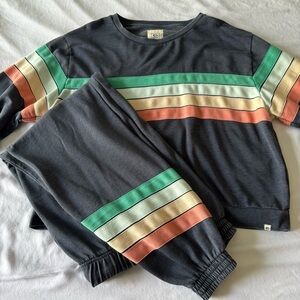 Rip Curl Charcoal with Stripes jogging suit